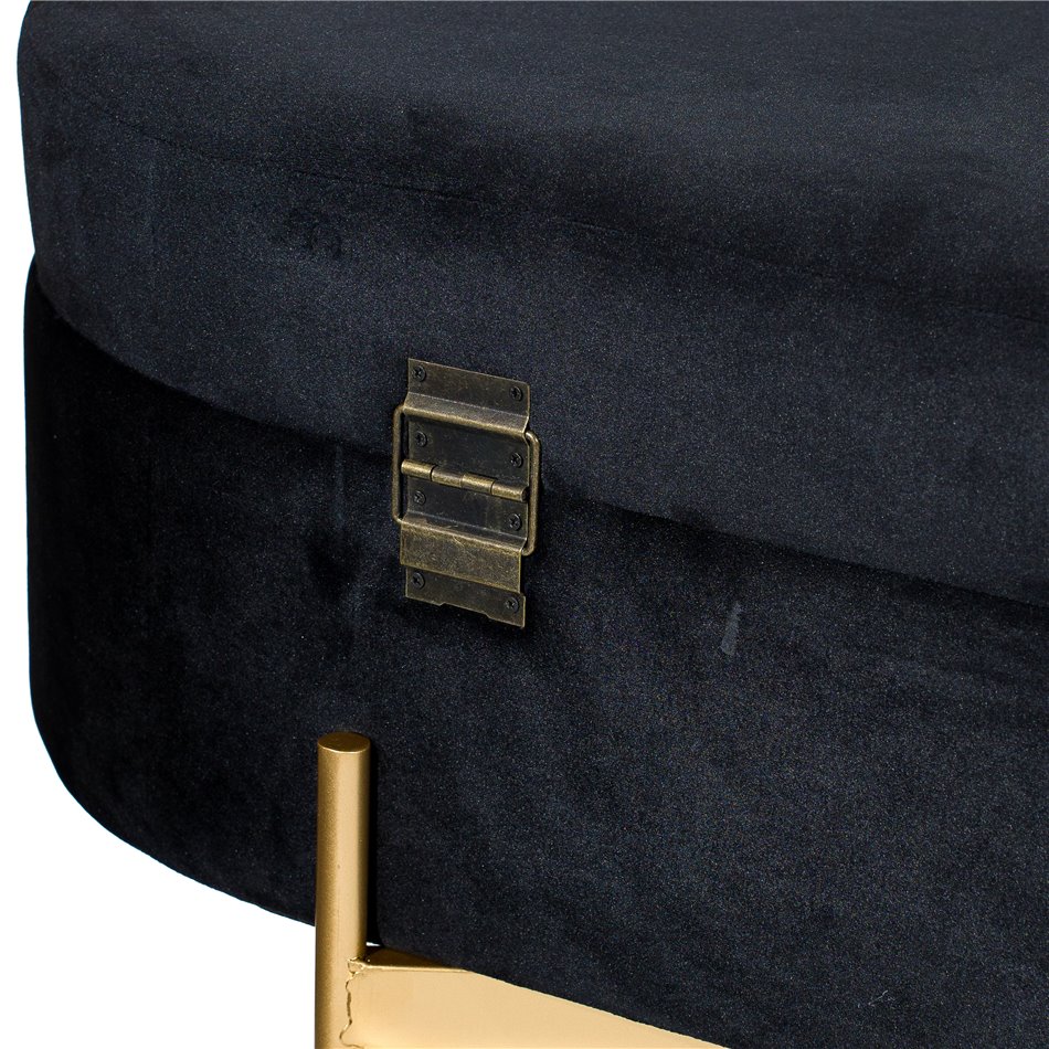 Bench with storage box Marlov, black, 120x43x47cm