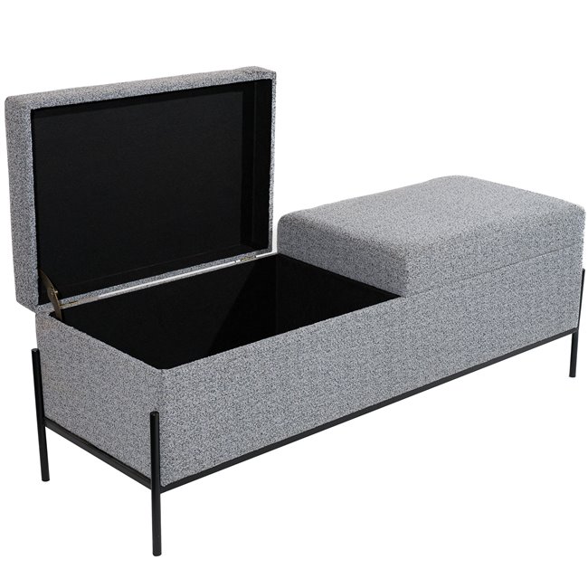 Скамья с ящиком для хранения Matilda, серая, 83x40x43см