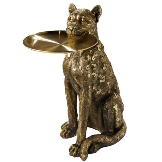 Deco figurine Leopard with plate, 62x36x56.5cm