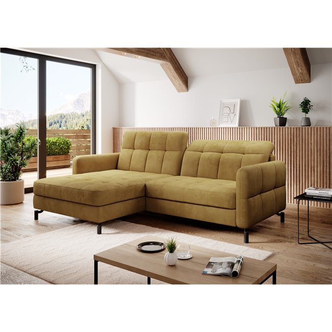 Corner sofa Elorelle L, Monolith 48, yellow, H105x225x160