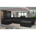 Corner sofa Elosette L, Mat Velvet 99, black, H98x370x200