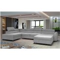 Corner sofa Elosette L, Monolith 84, gray, H98x370x200
