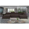 Corner sofa Elosette R, Dora 28, brown, H98x370x200