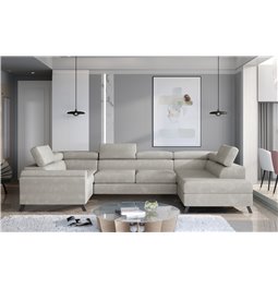 Corner sofa Elscada R, Paros 02, beige, H98x330x200