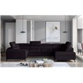 Corner sofa Elscada R, Mat Velvet 99, black, H98x330x200