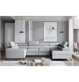 Corner sofa Elscada R, Monolith 84, gray, H98x330x200