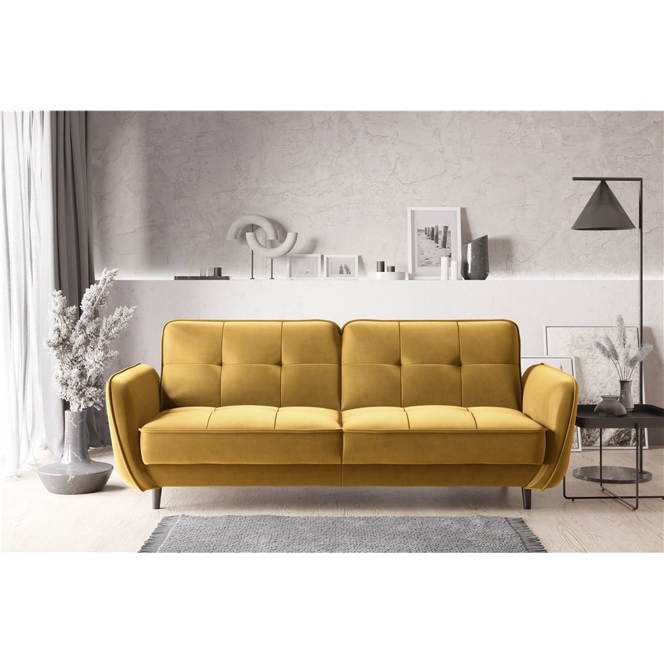 Sofa bed Ellis , Nube 45, yellow, H83x220x90