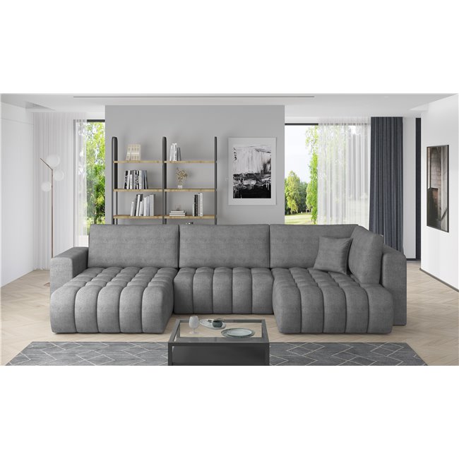 Corner sofa Elonito L, Gojo 5, gray, H92x340x170