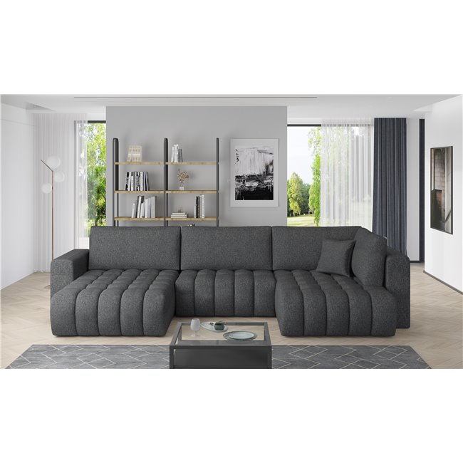 Corner sofa Elonito L, Vero 5, gray, H92x340x170