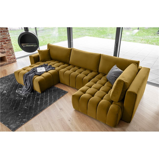 Угловой диван Elonito L, Loco 45, желтый, H92x340x170