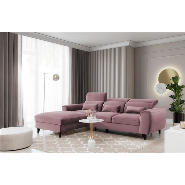 Corner sofa Elfoble L, Velvetmat 24, salmon-colored, H100x267x196