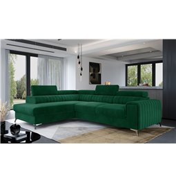 Corner sofa Elaurence L, Monolith 37, green, H92x278x205
