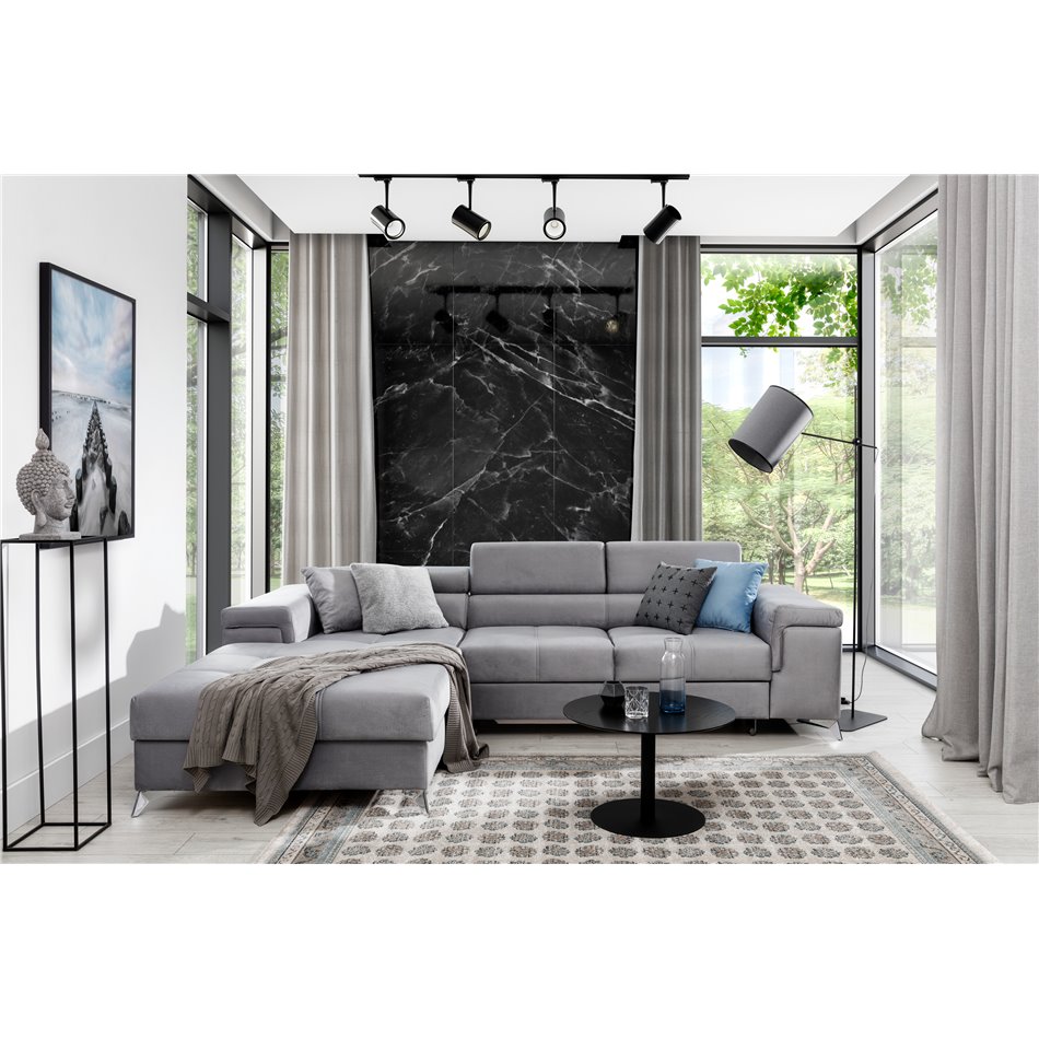 Угловой диван Elcardo L, Monolith 84, серый, H90x280x60