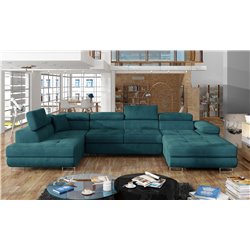 Stūra dīvāns Elcardo L, Mat Velvet 75, zaļš, H90x345x58