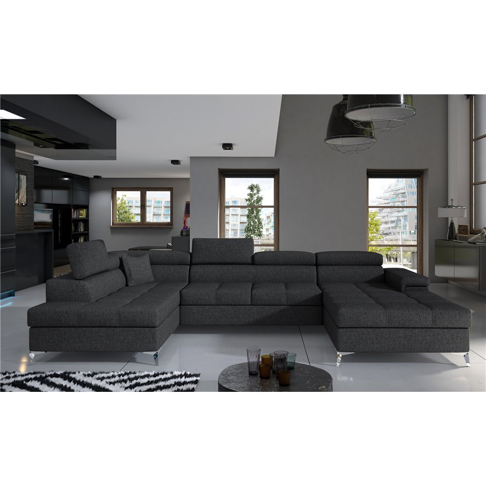 Corner sofa Elduaro L, Inari 96, gray, H90x345x60