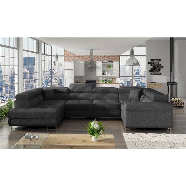 Corner sofa Eletto L, Inari 96, gray, H90x340x58