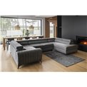 Corner sofa Elouis R, Flores 4, gray, H92x347x202