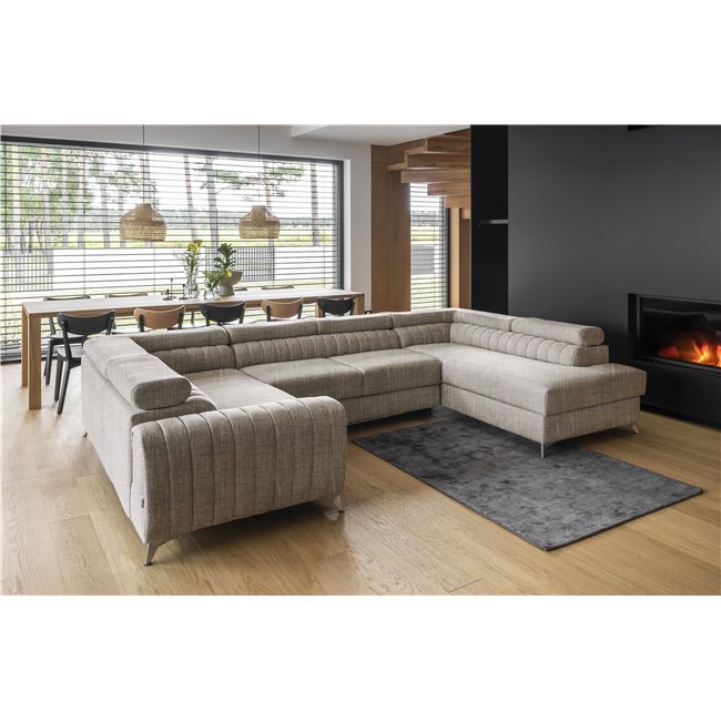 Corner sofa Elouis R, Marte 20, beige, H92x347x202