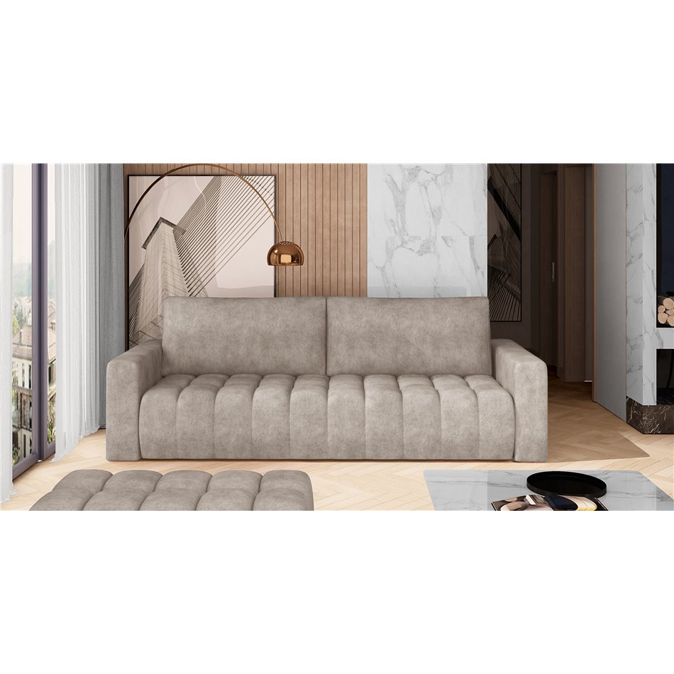 Sofa bed Elazaro , Dora 21, beige, H92x247x97