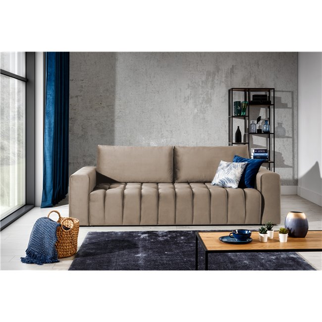 Sofa bed Elazaro , Monolith 09, light brown, H92x247x97