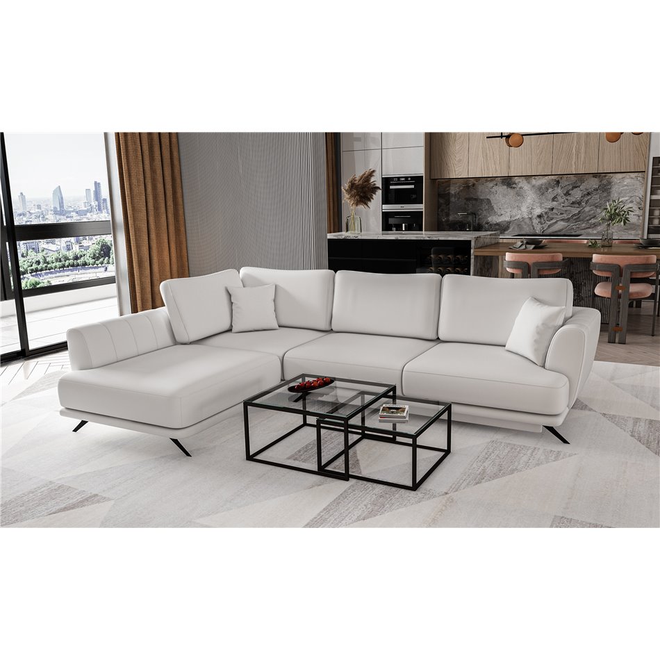 Corner sofa Elarde L, Softis 17, white, H90x276x191