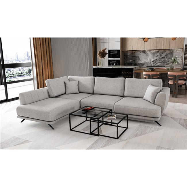 Corner sofa Elarde L, Borneo 4, gray, H90x276x191
