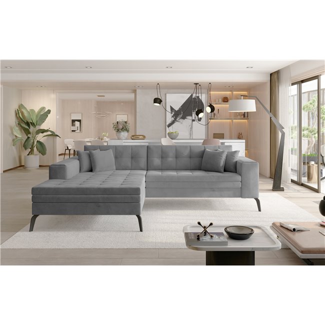 Corner sofa Elsolange L, Monolith 84, gray, H80x292x196
