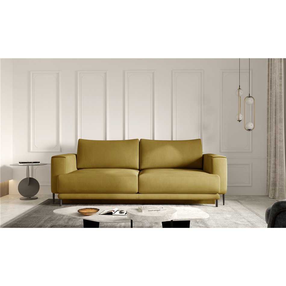 Sofa bed Edalia , Nube 45, yellow, H90x260x95