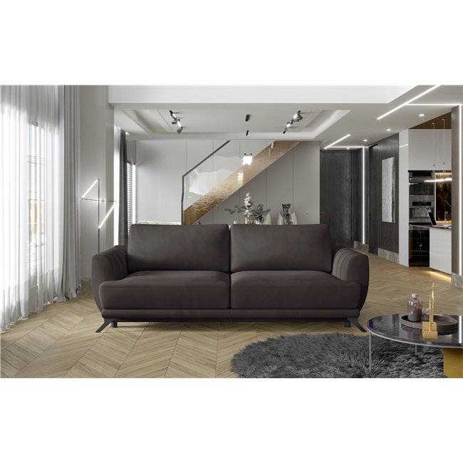 Sofa bed Elmego , Mat Velvet 29, brown, H90x242x95