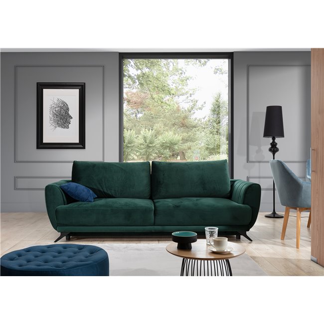 Sofa bed Elmego , Riviera 38, green, H90x242x95