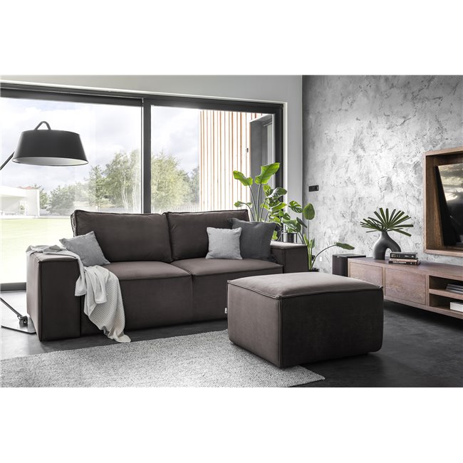 Sofa bed Elsilla , Velvetmat 22, brown, H96x260x104