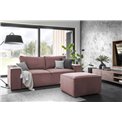 Sofa bed Elsilla , Velvetmat 24, pink, H96x260x104