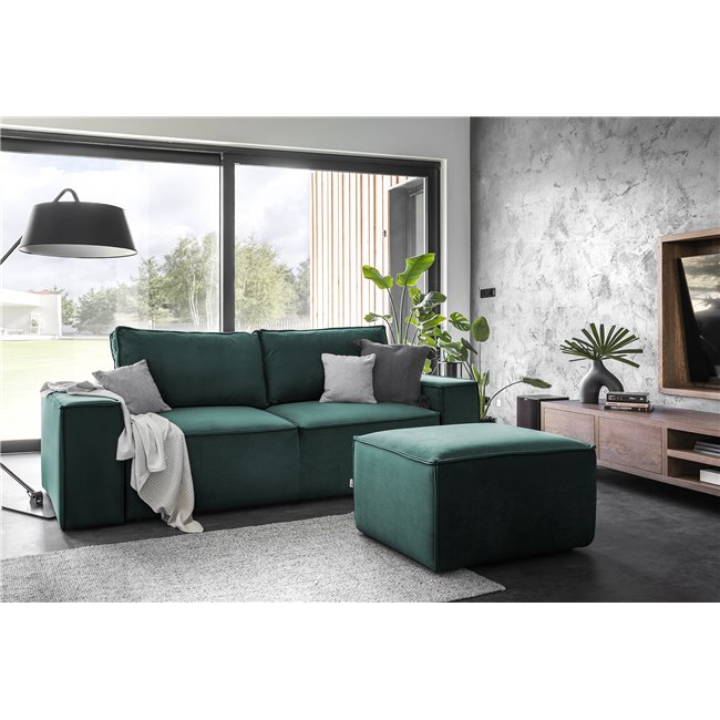 Sofa bed Elsilla , Velvetmat 38, green, H96x260x104