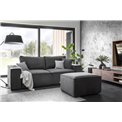 Sofa bed Elsilla , Velvetmat 6, gray, H96x260x104