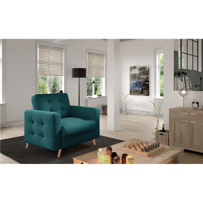 Armchair Elsgard , Mat Velvet 75, green, H88x105x92