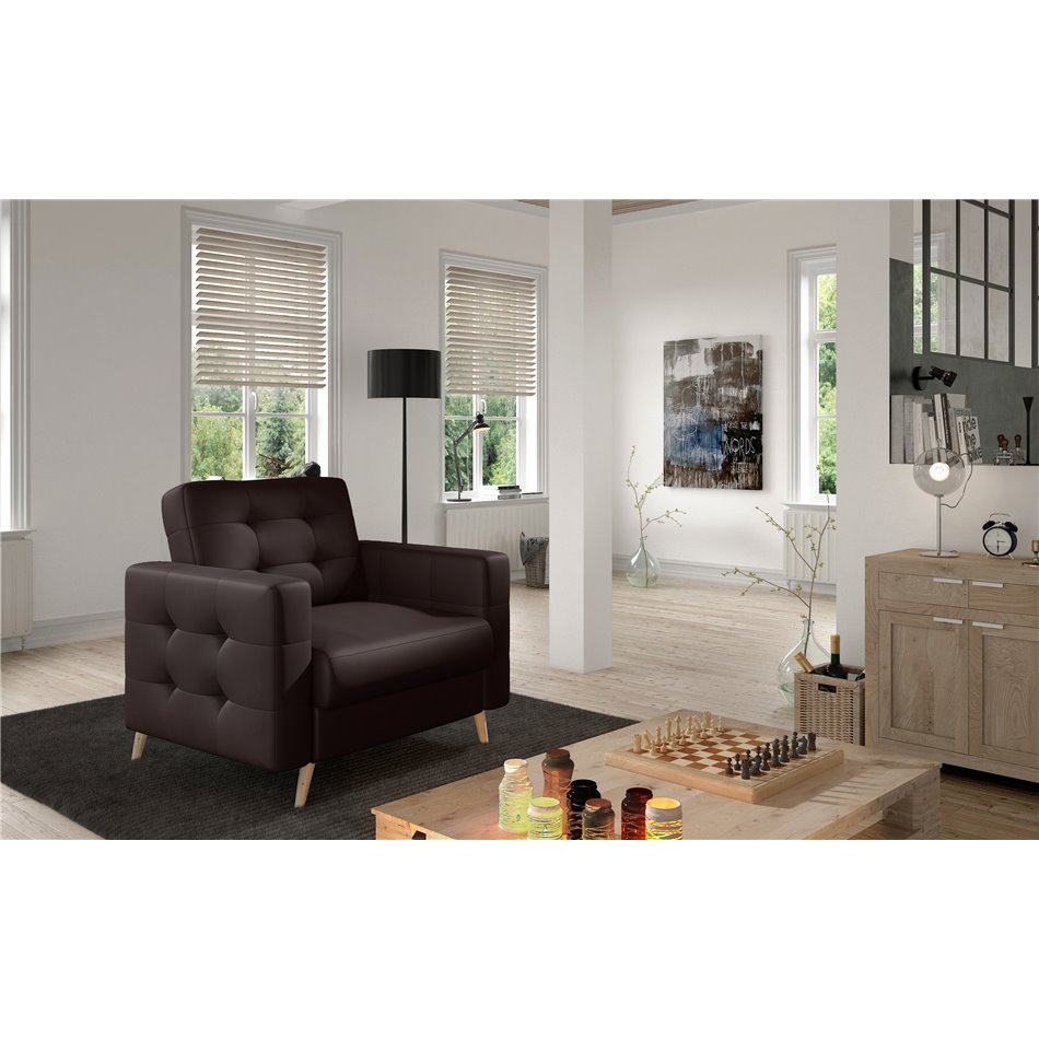 Armchair Elsgard , Monolith 29, brown, H88x105x92