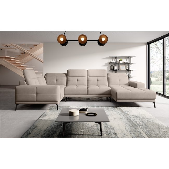 Corner sofa Elneviro L, Sola 18, beige, H77x350x201