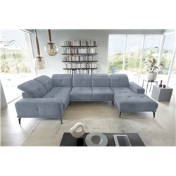 Stūra dīvāns Elneviro L, Loco 03, zils, H77x350x201
