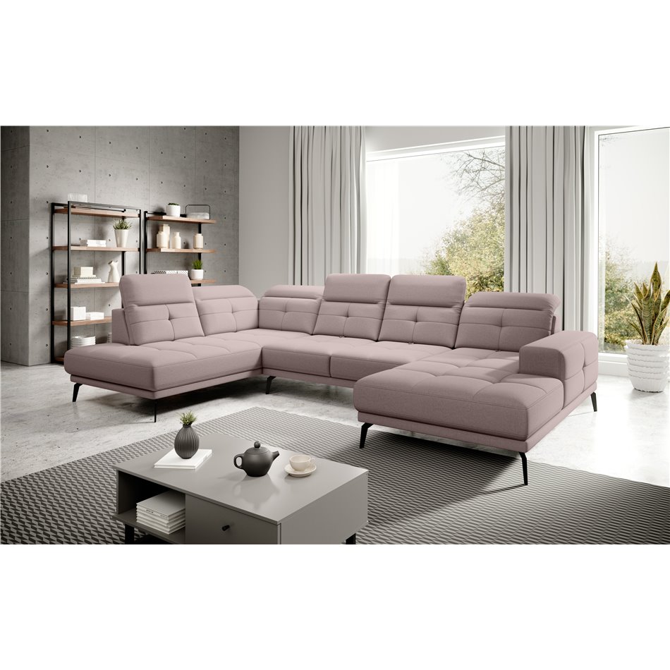 Corner sofa Elretan L, Gojo 101, pink, H107x350x205
