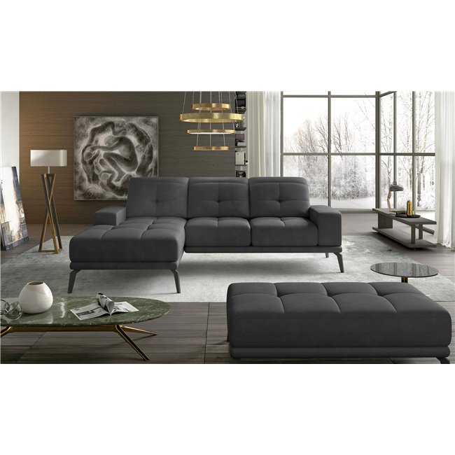 Corner sofa Eltorrenso R, Paros 06, gray, H98x265x53