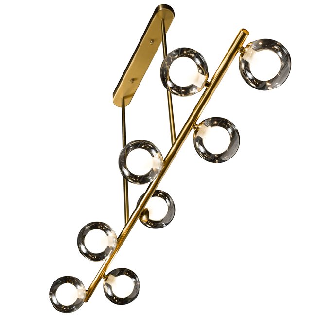 Pendant lamp Caperi, golden, D100cm, G9 8x5W