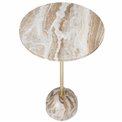 Sānu galdiņš Nema, marmora virsma, H58cm, D35.5cm