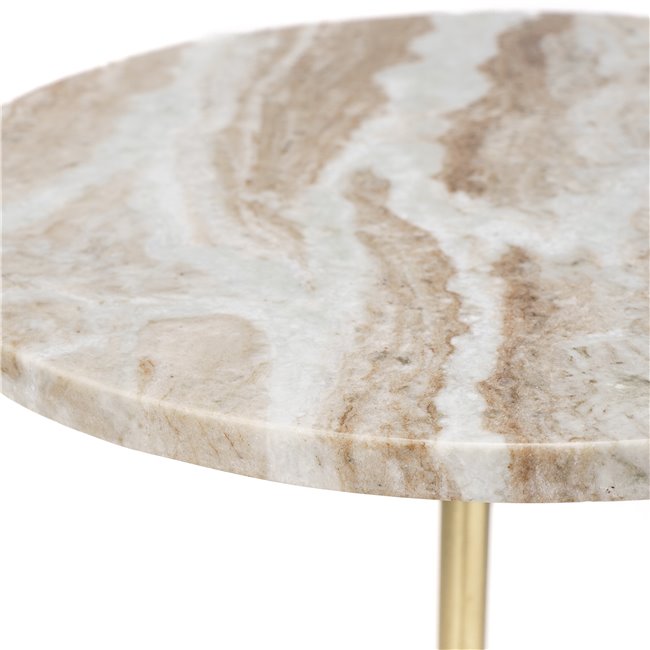 Sānu galdiņš Nema, marmora virsma, H58cm, D35.5cm