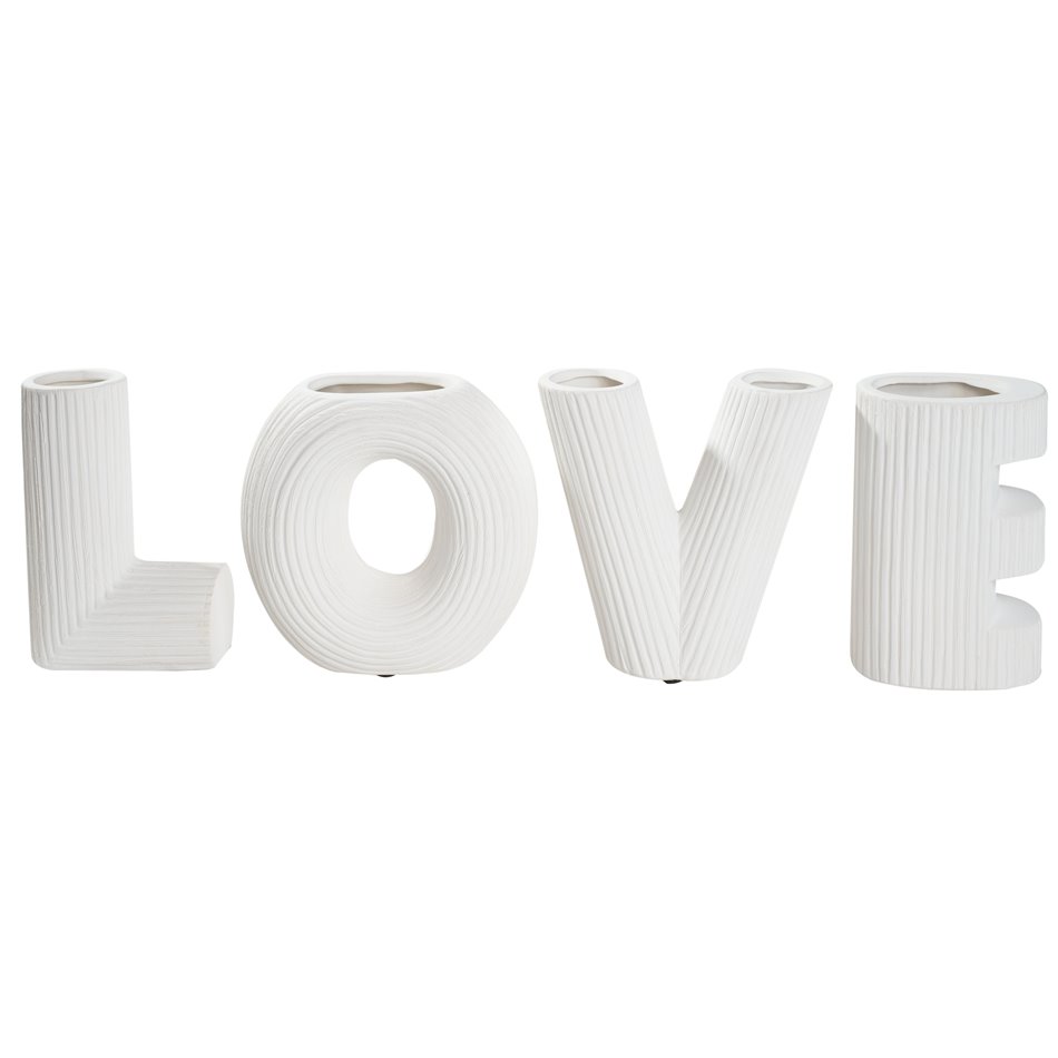 Vase ceramic Love, 4psc.-set, 6.5x15xH15cm