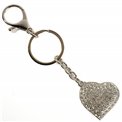 Atslēgu piekariņš Crystal heart, sudraba, D3.5cm