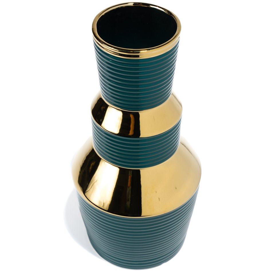 Vase  Madria, green/gold, 16.5x16.5x33.3cm