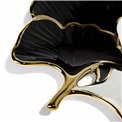 Decorative plate Merlinna ginko,black/white/gold,30x29x5.5cm