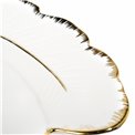 Dekoratīvs trauks Margita feather, balts/zelta, 35x22.5x4cm