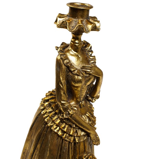 Svečturis Lady dress, zelta krāsa, 30x12x12cm