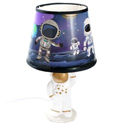 Galda lampa Astronaut, balta/zelta/zila, 30x20x20cm E14 1x40